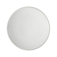 The Tourron Dinnerware Neige plate by Jars - Rosenthal is a round, plain white ceramic piece with a subtly textured surface, handmade in France and photographed from above against a white background.