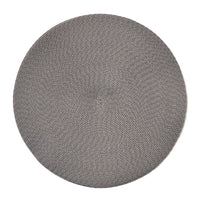 The Deborah Rhodes Linen Braid 15" Placemat Set of 4 - Solid features durable, tightly braided gray placemats with a subtle concentric circle pattern, bringing modern elegance to any table.