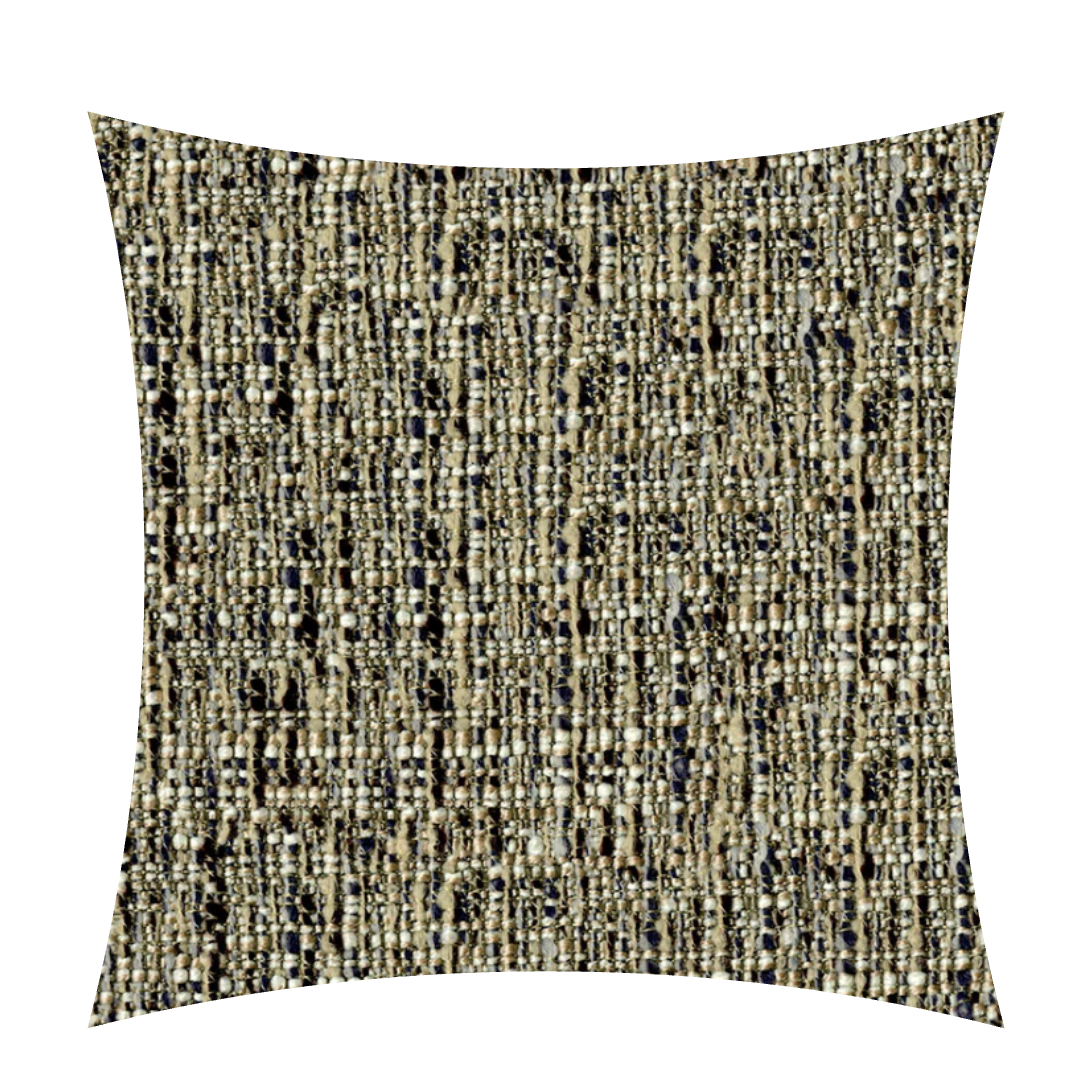 A close-up of textured woven fabric in beige, black, and brown forms a distorted square—ideal as the Decor Fifty-Five Moritz Pillow Sparrow or a stylish decorative accent.