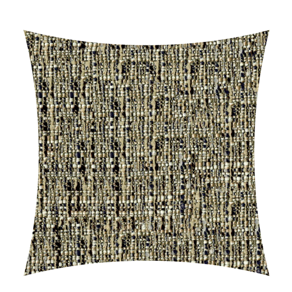 A close-up of textured woven fabric in beige, black, and brown forms a distorted square—ideal as the Decor Fifty-Five Moritz Pillow Sparrow or a stylish decorative accent.
