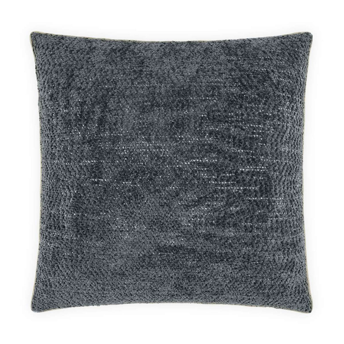 The D.V. KAP / Canaan Company Knubby Pillow Slate 22 x 22 features a square shape, dark gray textured fabric, and soft plush surface, displayed against a white background.
