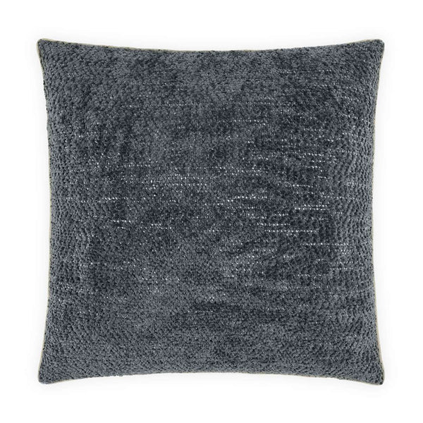 The D.V. KAP / Canaan Company Knubby Pillow Slate 22 x 22 features a square shape, dark gray textured fabric, and soft plush surface, displayed against a white background.