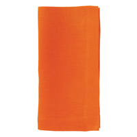 A neatly folded, bright orange Bodrum Riviera Napkin from the set of 4 is displayed against a white background.
