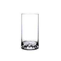 The Nude Glassware Club Drinkware Set of 4 features clear, cylindrical, lead-free crystal tumblers with thick bases—perfect for a modern industrial look on any white background.