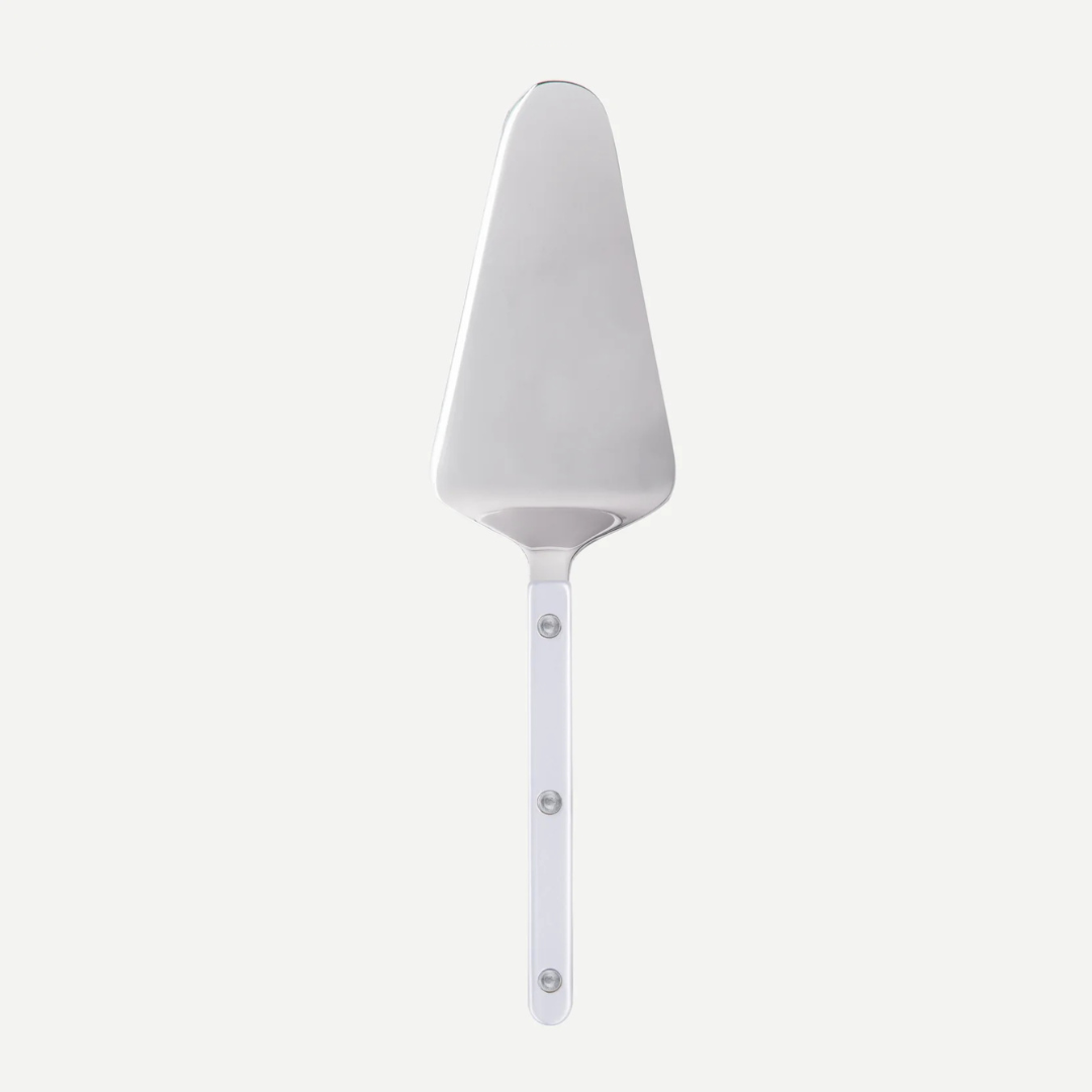 The Sabre Bistro Pearly Shiny Tart Server features a triangular stainless steel blade and straight handle, shown from above against a plain white background.