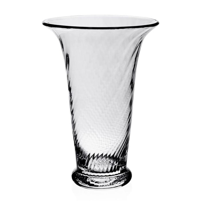 The Waves Flower Vase by William Yeoward showcases a handmade, swirling textured design with a flared opening.