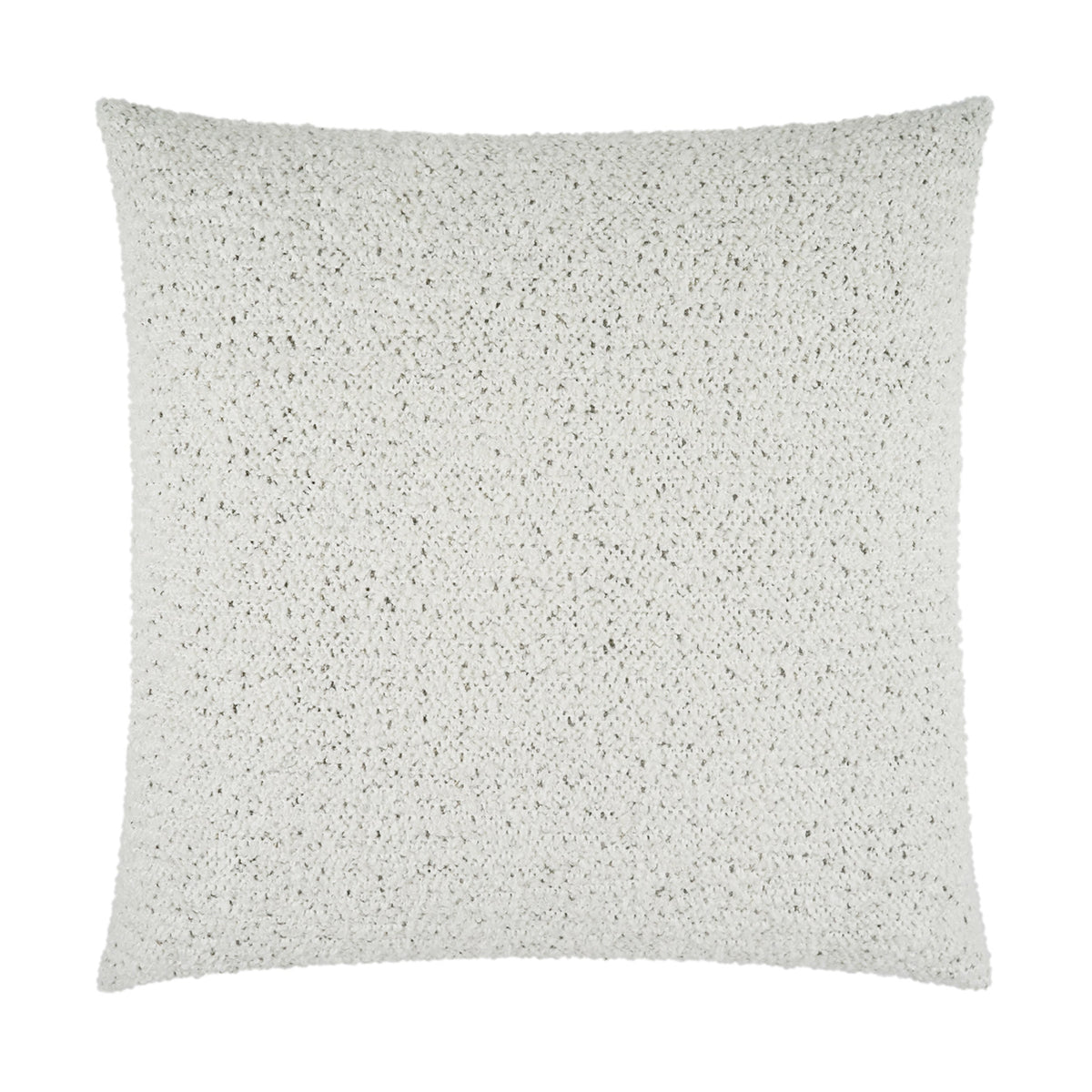 The Fleck Nubby Pillow by D.V. KAP / Canaan Company features textured boucle fabric in light gray and a nubby pattern, adding a modern touch to any organic home décor. Shown on a white background.