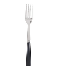 The Sabre Icone Serving Fork features four metal tines and a black handle, displayed against a plain white background.