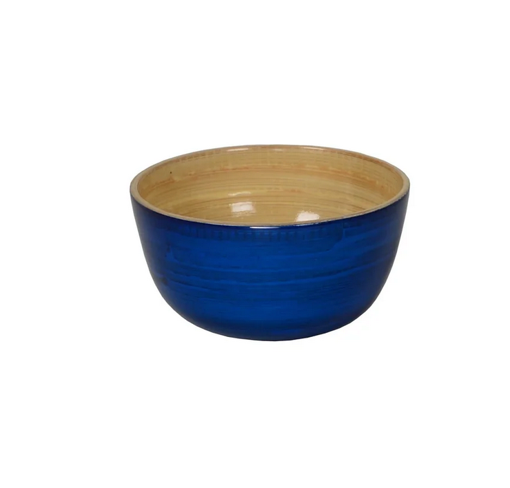 The Albert L Bamboo Classic - Mini Dip Bowl features a food-safe bamboo interior and a glossy deep blue exterior—durable tableware that’s perfect for any setting.