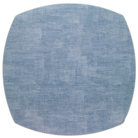A set of 4 blue Bodrum Allure Elliptic Square Placemats with a beaded edge and textured weave, shown on a white background.