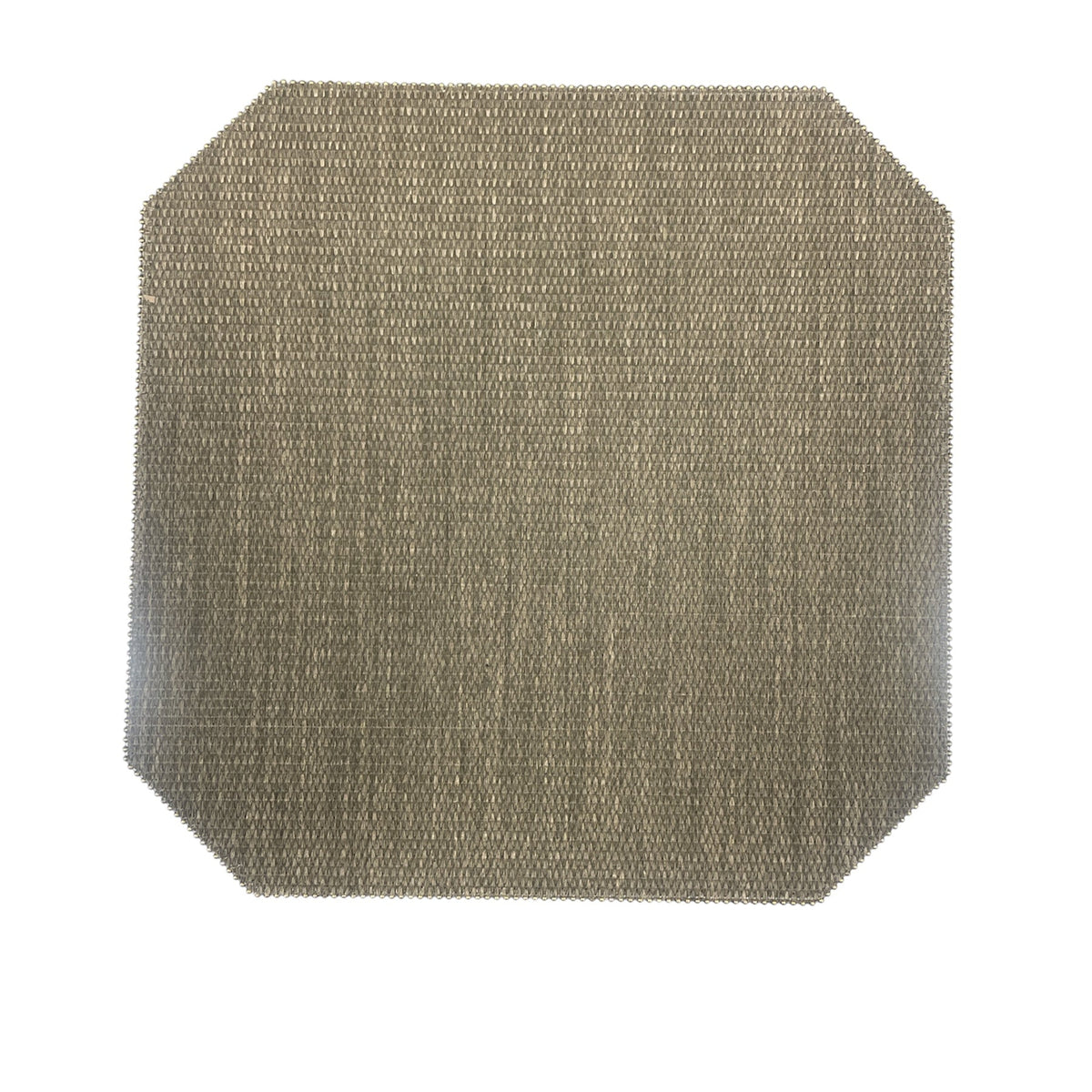 The Reversible Cut Corner Placemat Set of 4 in Calia/Timber by Julian Mejia features brown, textured linen placemats with subtly clipped corners and a tactile finish, shown against a white background. These reversible placemats bring effortless style to any dining setting.