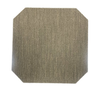 The Reversible Cut Corner Placemat Set of 4 in Calia/Timber by Julian Mejia features brown, textured linen placemats with subtly clipped corners and a tactile finish, shown against a white background. These reversible placemats bring effortless style to any dining setting.