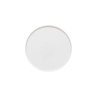 A round, plain white plate from the Costa Nova Resonance Porcelain Dinnerware collection by Costa Nova, photographed from above on a white background.