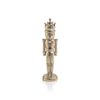 A minimalist gold-colored Zodax Nutcracker Gold Statue figurine wearing a crown.