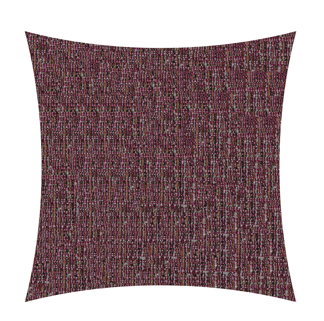 The Moritz Pillow Hibiscus 22 x 22 by Decor Fifty-Five features a square design with gently curved sides and a densely woven maroon, black, grey, and green pattern on white—an ideal accent for your space.
