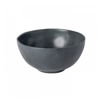 The Livia Dinnerware Matte Black bowl by Casafina/Costa Nova features a smooth, matte dark gray ceramic finish, showcasing modern tableware design against a plain white background.