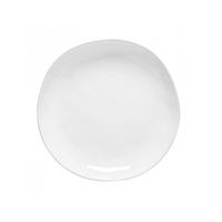 The Livia Dinnerware White ceramic plate by Casafina/Costa Nova, from a modern tableware collection, is displayed from above against a white background.