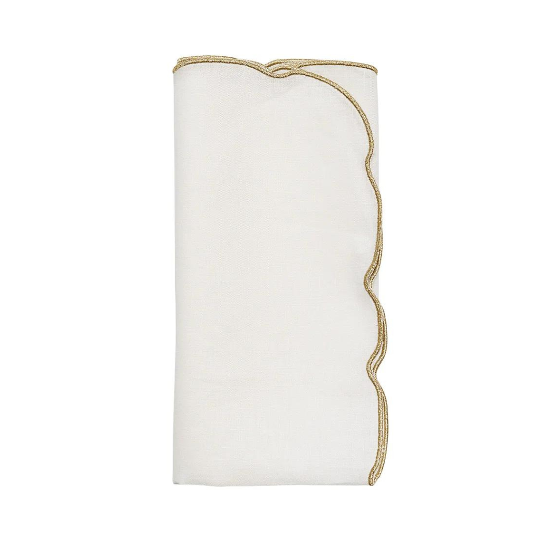 Luminance Napkin in White & Gold - Set of 4.