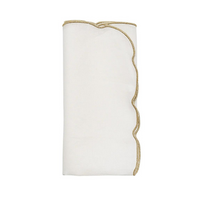 Luminance Napkin in White & Gold - Set of 4.