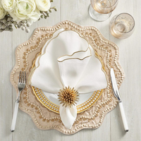 Luminance Napkin in White & Gold - Set of 4.