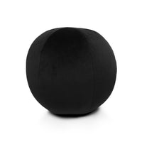 The Posh Round Pillow 12″D by D.V. KAP / Canaan Company is a large, black, fabric-covered accent that adds sculptural softness and modern style to any space.