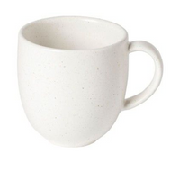 The Pacifica Salt Dinnerware mug by Casafina/Costa Nova features a plain white stoneware design with a rounded shape, matte finish, and large handle, shown against a white background.