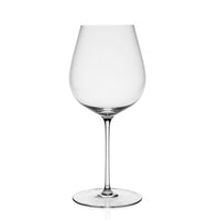 The William Yeoward Starr Stemware is a clear wine glass with a long stem and wide bowl, expertly crafted from lead free crystal glass and positioned upright against a white background.