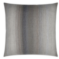The D.V. KAP Outdoor Pillow Meditate - Fog 22 x 22 features a subtle vertical gradient in gray, taupe, and beige on weather-resistant fabric, bringing a soft, modern accent to your patio décor.