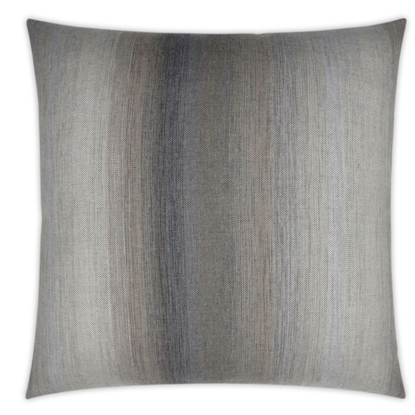 The D.V. KAP Outdoor Pillow Meditate - Fog 22 x 22 features a subtle vertical gradient in gray, taupe, and beige on weather-resistant fabric, bringing a soft, modern accent to your patio décor.