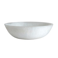 The BIDK Home Whitney Resin Bowl - White 19.5" features a smooth, matte light gray finish and an oversized design, shown against a white background—ideal as a decorative accent.