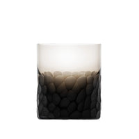 The Pebbles DOF 370 ml by Moser features a hand-blown, lead-free Czech crystal design with a textured, dark stone-like pattern on the lower half that fades to clear at the top for a modern, artistic look.
