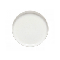 The Casafina/Costa Nova Pacifica Salt Dinnerware plate, a plain, round white stoneware piece with a matte finish, is shown from above on a white background.