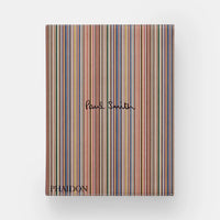 The "Paul Smith" book by Phaidon/Hachette features a cover with colorful vertical stripes and handwritten black text, reflecting British fashion and design inspiration in a bold, vibrant edition.