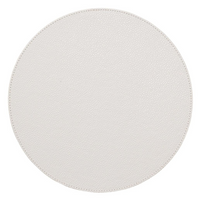 A set of four Kim Seybert Pebble Placemats features a round, light gray or off-white textured surface, displayed on a white background.