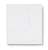 The Sferra Festival Tablecloth, featuring a subtle stitched border detail, is neatly displayed against a plain white background.