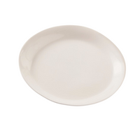 The Slim Dinnerware Matte White plate by Alex Marshall Studios features a plain, slightly oval stoneware design with a smooth matte finish. Safe for microwave and dishwasher use, it's ideal for everyday convenience.