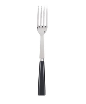 The Sabre Icone Serving Fork features four silver prongs and a black handle, displayed upright against a plain white background.