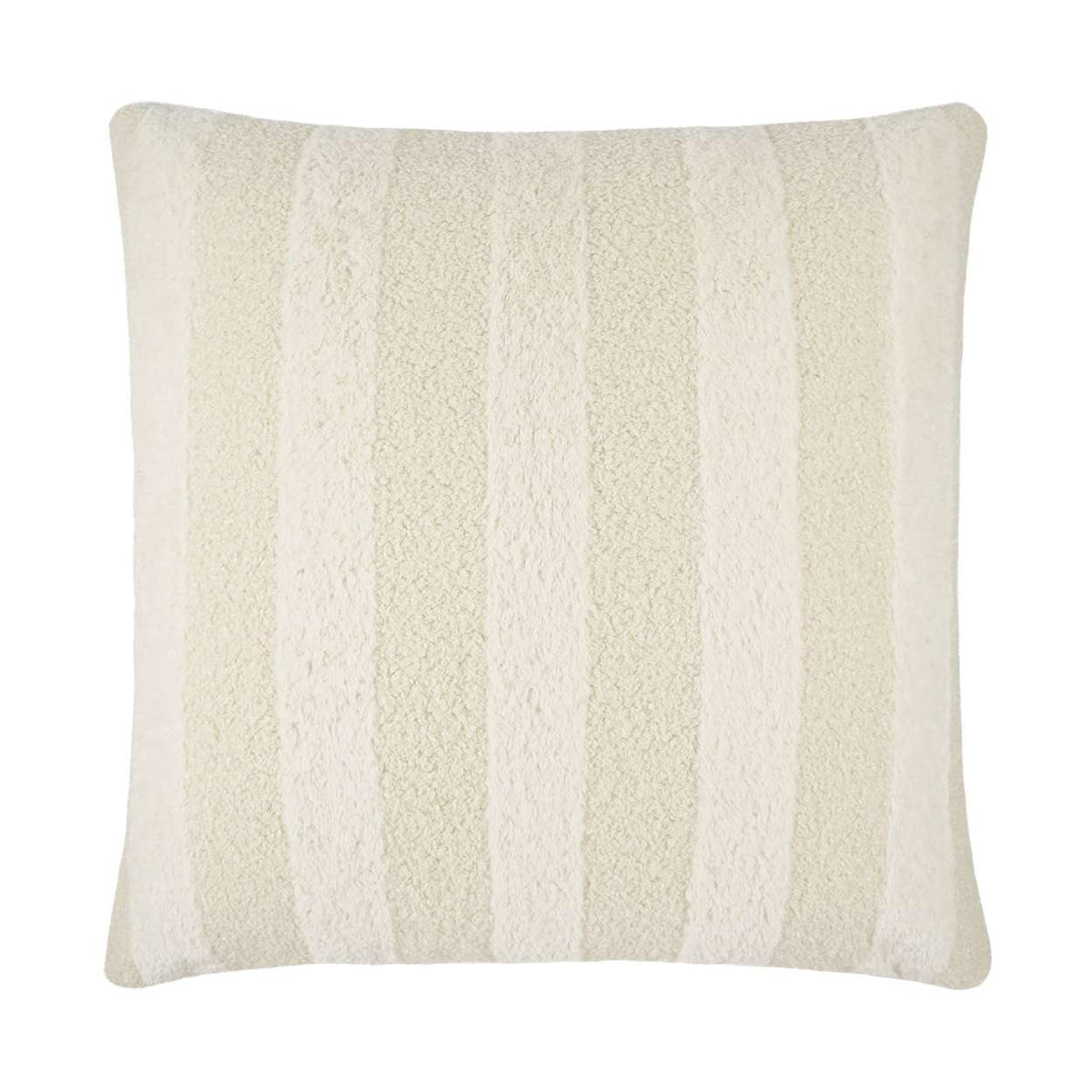 The Tamed Pillow Ivory by D.V. KAP / Canaan Company is a 22 x 22 square decorative pillow featuring a textured striped cream and off-white design, filled with a soft down and feather blend—perfect for elevating your home décor.