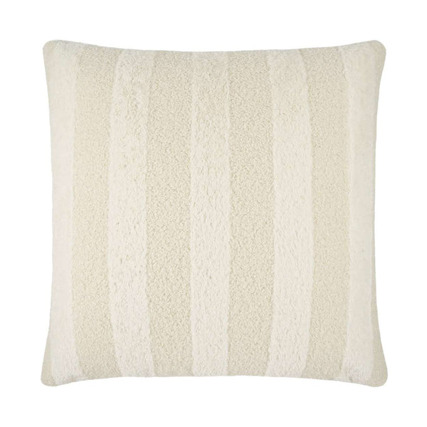 The Tamed Pillow Ivory by D.V. KAP / Canaan Company is a 22 x 22 square decorative pillow featuring a textured striped cream and off-white design, filled with a soft down and feather blend—perfect for elevating your home décor.