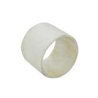 The Saro Trading Capiz Napkin Ring Ivory Set of 4 features smooth, polished ivory rings with a wide cylindrical shape, displayed against a plain white background.