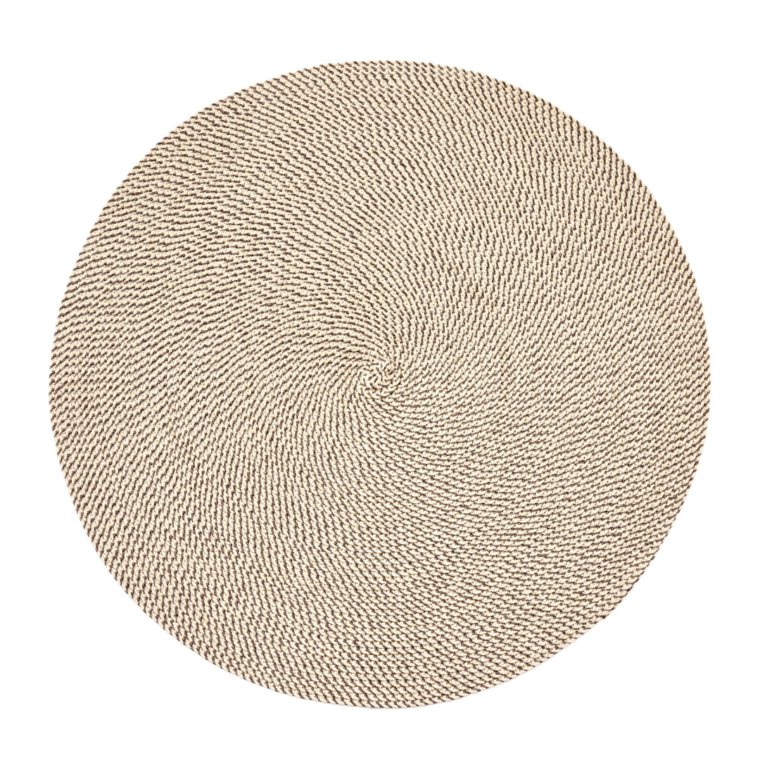 Enhance your table with the Deborah Rhodes Rattan Round Weave Placemat Set of 4 in Slate—textured, round placemats that add organic charm and style, perfect for eco-friendly décor against a crisp white background.