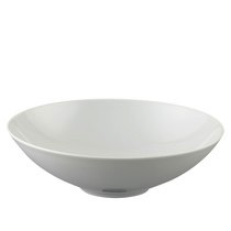 A plain, white, shallow ceramic rimless soup bowl with a smooth surface—ideal for pairing with Thomas For Rosenthal Loft Everyday White Dinnerware or any white tableware collection.
