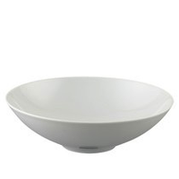 A plain, white, shallow ceramic rimless soup bowl with a smooth surface—ideal for pairing with Thomas For Rosenthal Loft Everyday White Dinnerware or any white tableware collection.