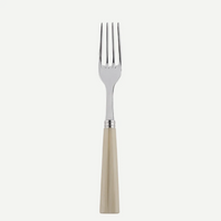 The Sabre Nature Serving Fork features a shiny stainless steel head and a light beige, tapered handle with a subtle horn effect, centered on a plain white background.