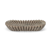 Rift Tan Marble Oval Bowl.