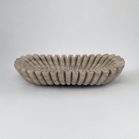 Rift Tan Marble Oval Bowl.