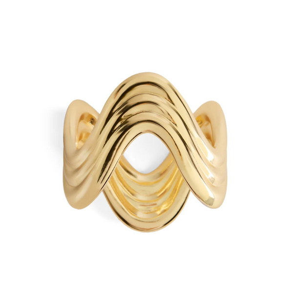 Ripple Napkin Ring Set of 4 - Gold.