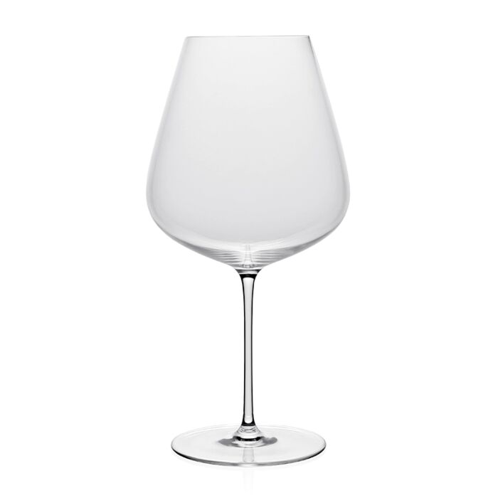 The William Yeoward Starr Stemware is a clear, empty wine glass with a large bowl, thin stem, and flat base, crafted from lead-free crystal and shown against a plain white background.