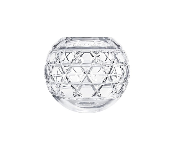 Royal Vase - Saint-Louis/Hermes spherical clear crystal vase featuring a geometric faceted pattern.