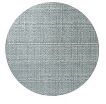 The Bodrum Wicker Round Placemat s/4 in Pebble features light gray woven fabric with a subtle crisscross pattern, reminiscent of wicker, displayed against a white background.